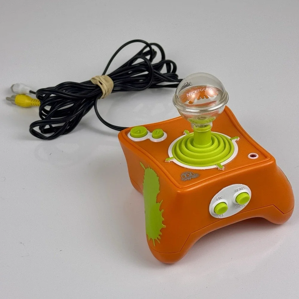 Nickelodeon Nicktoons Plug 'N Play TV Game 2005 Jakks Pacific Orange Green Works